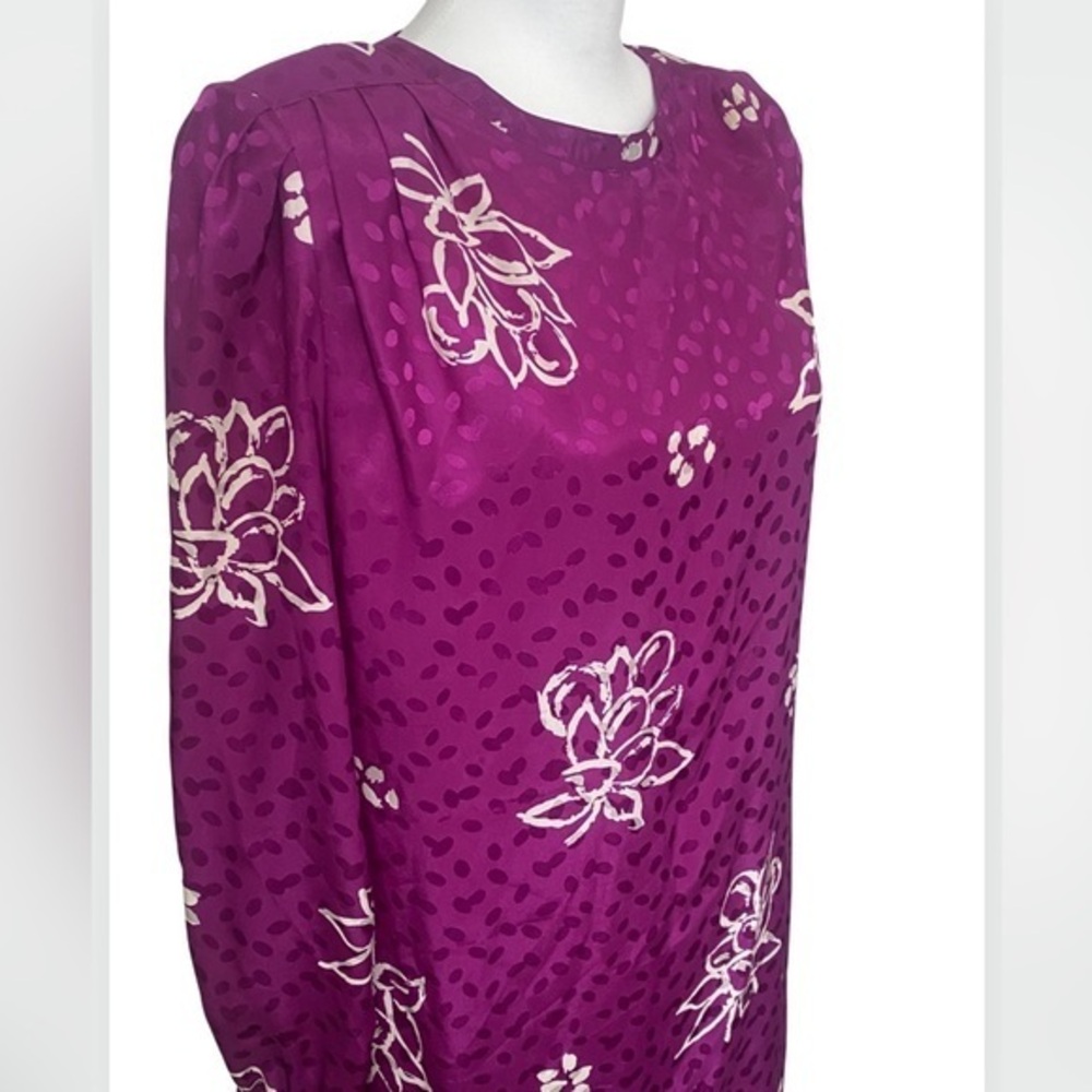 Vintage SCHRADER SPORT New York Purple Floral Dress 10 M/L